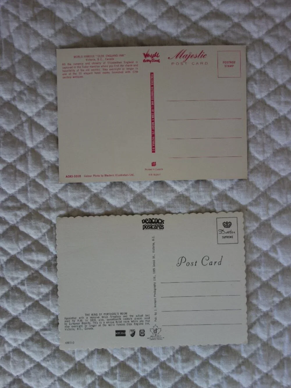 Lot of 6 unused Vntg Canada (Victoria / Windsor) Postcards
